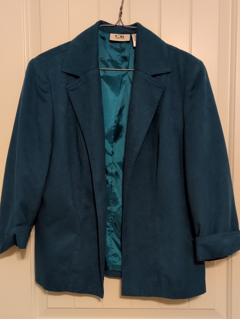 CR Women’s Teal Open-Front Blazer Jacket